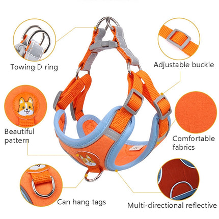 BL-867 Pet Chest Straps Reflective Dog Traction Rope, Size:, S, M, L, XL - DealBuddy