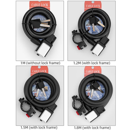 BG-0518 Mountain Bike Portable Anti-Theft Bold Cable Lock, Length:, 1.5m With Lock Frame, 1.8m With Lock Frame