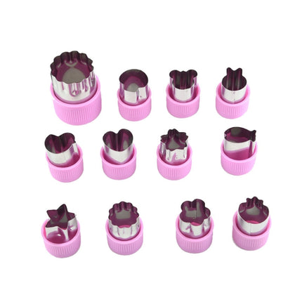 0-98 12 in 1 Kitchen Stainless Steel Flower Cutter, Green, Purple - DealBuddy