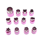 0-98 12 in 1 Kitchen Stainless Steel Flower Cutter, Green, Purple - DealBuddy