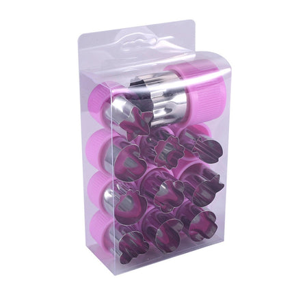 0-98 12 in 1 Kitchen Stainless Steel Flower Cutter, Green, Purple - DealBuddy