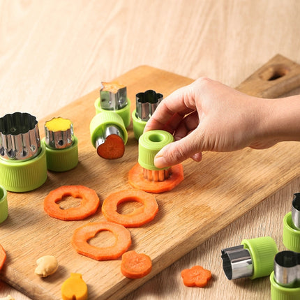 0-98 12 in 1 Kitchen Stainless Steel Flower Cutter, Green, Purple - DealBuddy