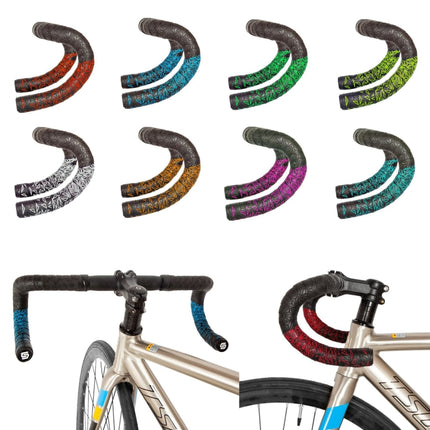 JH085 Chrysanthemum Pattern Shock Absorption Gradient Color Bicycle Handlebar - DealBuddy