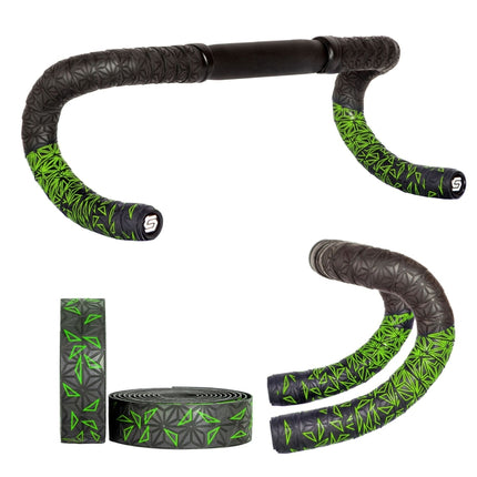 JH085 Chrysanthemum Pattern Shock Absorption Gradient Color Bicycle Handlebar - DealBuddy