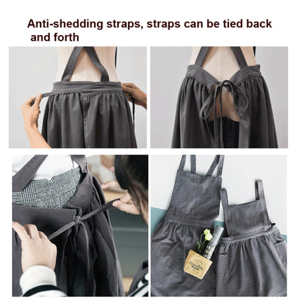 Cotton And Linen Parent-Child Painting Apron Baking Coffee Work Clothes,Size:, Childrens (Gray), Childrens (Oats), Adults (Gray), Adults (oat), Adult ( Pink) - DealBuddy