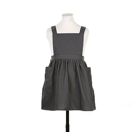 Cotton And Linen Parent-Child Painting Apron Baking Coffee Work Clothes,Size:, Childrens (Gray), Childrens (Oats), Adults (Gray), Adults (oat), Adult ( Pink) - DealBuddy