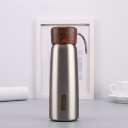 Delicate 304 Stainless Steel Wood Grain Thermos Cup, 400ml, 500ml - DealBuddy