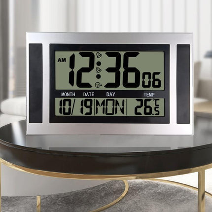 Large Screen LCD Wall Clock Minimalist Electronic Alarm Clock