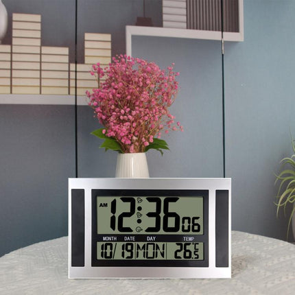 Large Screen LCD Wall Clock Minimalist Electronic Alarm Clock