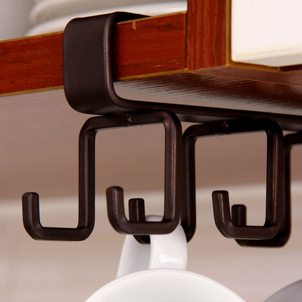 Hole-free Hanging Cup Holder Clip-type Double-row  Hook Frame