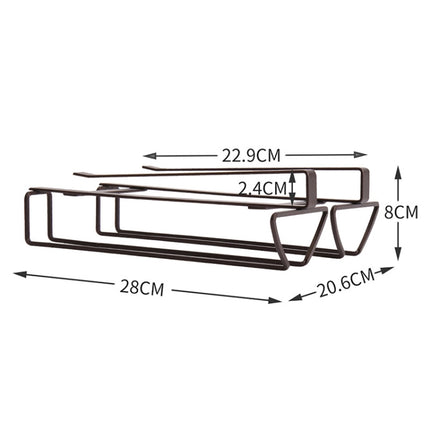 Free Punch Cabinet Wrought Iron Wine Glass Holder Upside Down Rack,Style: