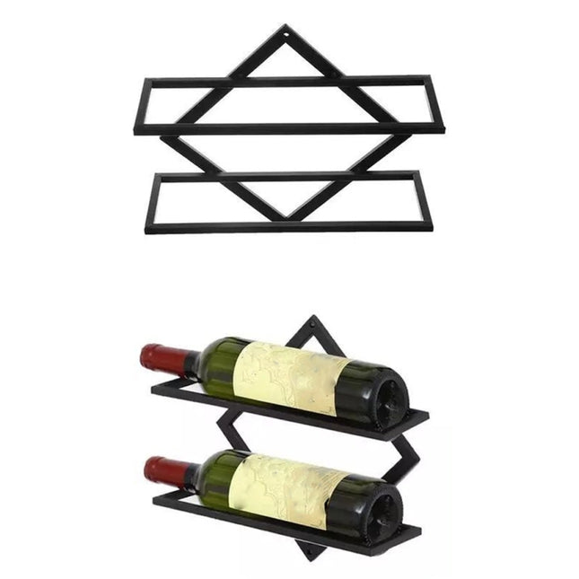 Wall Mounted Wine Rack Kitchen Dining Room Hanging Wine Glass Wine Bottle Rack - DealBuddy