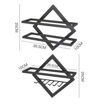 Wall Mounted Wine Rack Kitchen Dining Room Hanging Wine Glass Wine Bottle Rack