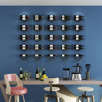 Wall Mounted Wine Rack Kitchen Dining Room Hanging Wine Glass Wine Bottle Rack - DealBuddy