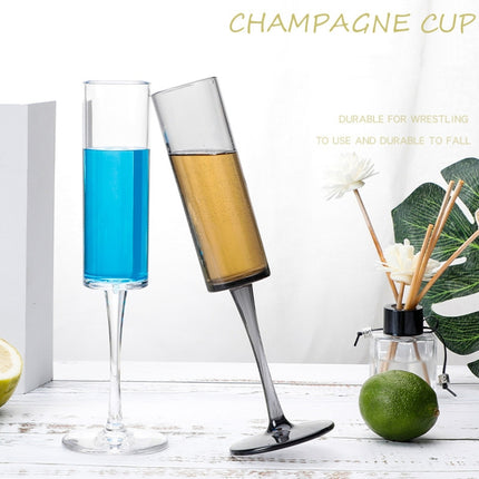 165ml Household Acrylic Champagne Glasses, Black, Transparent - DealBuddy