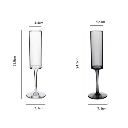 165ml Household Acrylic Champagne Glasses, Black, Transparent - DealBuddy