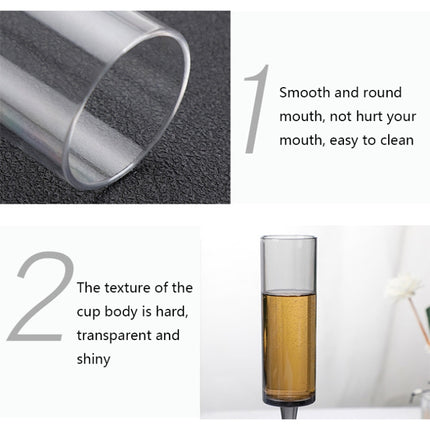 165ml Household Acrylic Champagne Glasses, Black, Transparent - DealBuddy