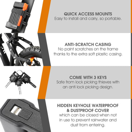 WEST BIKING Bicycle Anti-Theft Lightweight Folding Chain Lock - DealBuddy