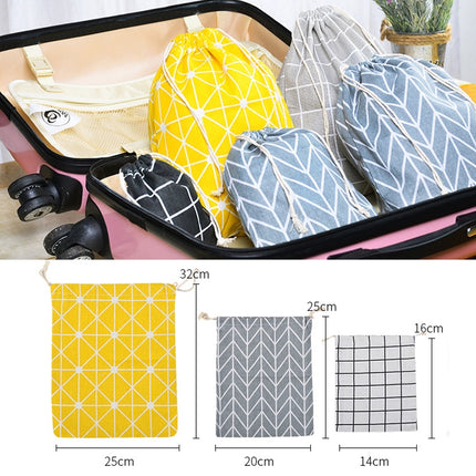 Cotton Linen Drawstring Pocket Sundries Storage Bag, Small+Medium+Large - DealBuddy