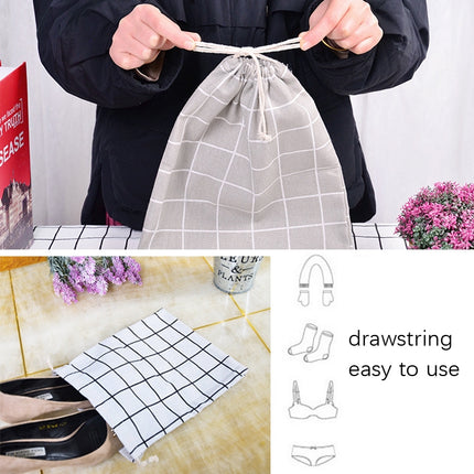 Cotton Linen Drawstring Pocket Sundries Storage Bag, Small+Medium+Large - DealBuddy