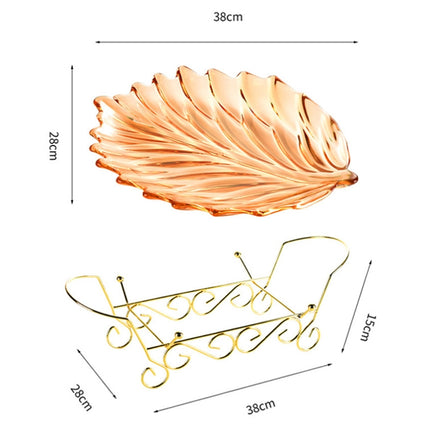 Acrylic Leaf Shape Fruit Tray and Shelf, Style:, Dish (Transparent), Dish (Blue), Dish (Amber), Dish (Purple), Shelf (Golden), Shelf (Black) - DealBuddy