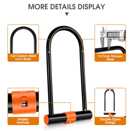 WEST BIKING Bicycle Carbon Steel Anti-Shear Anti-Theft U-Lock - DealBuddy