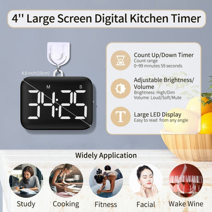 Rechargeable Large Screen LCD Electronic Timing Reminder Alarm Clock Kitchen Baking Timer - DealBuddy