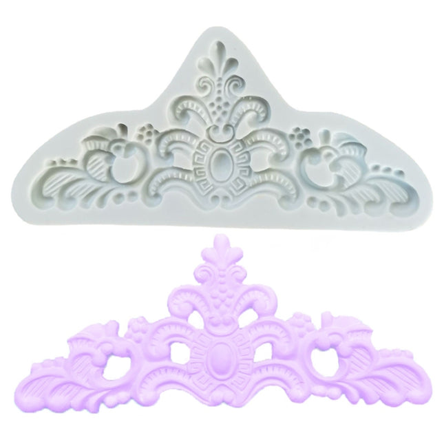 Retro Embossed Fondant Chocolate Cake Silicone Mold, Grey, Pink - DealBuddy