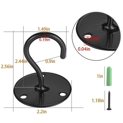 4 PCS Iron Ceiling Hook Balcony Flower Basket Hook Wall Clothes Hook