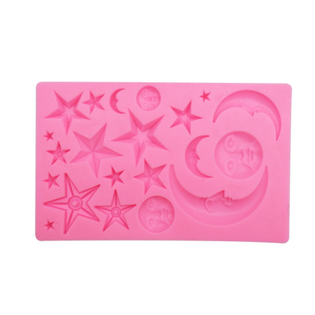 Star Moon Face Chocolate Clay DIY Silicone Mold