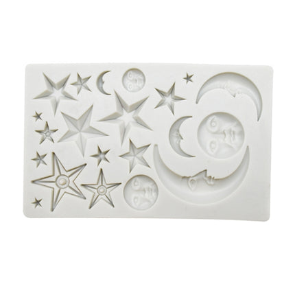 Star Moon Face Chocolate Clay DIY Silicone Mold