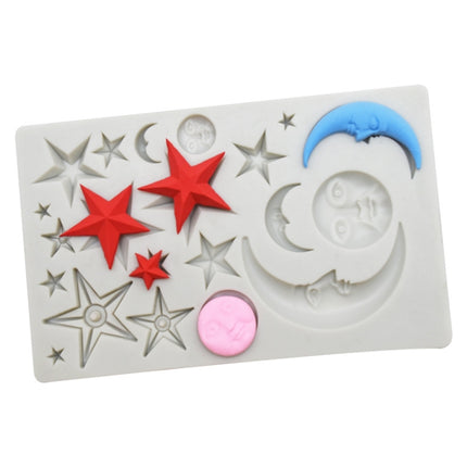 Star Moon Face Chocolate Clay DIY Silicone Mold