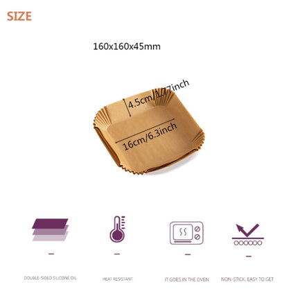 50pcs / Box Air Fryer Liner Baking Oil-absorbing Oil-proof Paper Tray