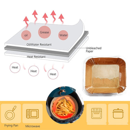 50pcs / Box Air Fryer Liner Baking Oil-absorbing Oil-proof Paper Tray, Normal Color 50 PCS, White 50 PCS - DealBuddy