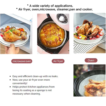 50pcs / Box Air Fryer Liner Baking Oil-absorbing Oil-proof Paper Tray