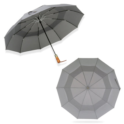 PARACHASE Ten-bone Double-layer Large Windproof Business Automatic Folding Umbrella