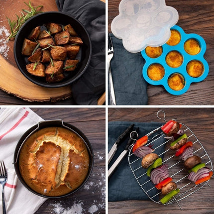 Air Fryer Baking Accessories Stainless Steel Set, 6 PCS/Set 6 inch, 6 PCS/Set 7 inch, 6 PCS/Set 8 inch - DealBuddy