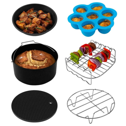 Air Fryer Baking Accessories Stainless Steel Set, 6 PCS/Set 6 inch, 6 PCS/Set 7 inch, 6 PCS/Set 8 inch - DealBuddy