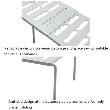2460 Retractable Multifunctional Kitchen Shelf, White, Grey - DealBuddy