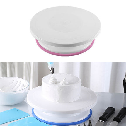 Home Piping Table Cake Turntable, White, Wheat, Blue, Pink - DealBuddy