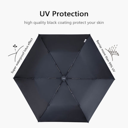 PARACHASE Carbon Fiber Light Portable Small Clever Black Glue Sunscreen Anti-UV Sun Umbrella