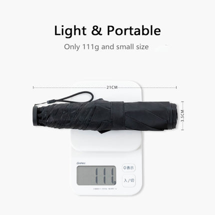 PARACHASE Carbon Fiber Light Portable Small Clever Black Glue Sunscreen Anti-UV Sun Umbrella