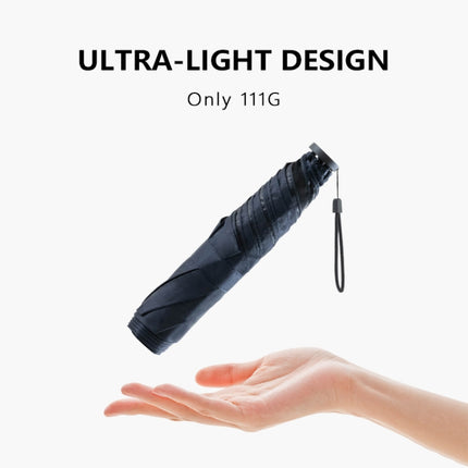 PARACHASE Carbon Fiber Light Portable Small Clever Black Glue Sunscreen Anti-UV Sun Umbrella