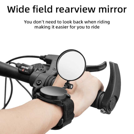 Bicycle Rearview Mirror With Wristband 360 Degree Rotating Mirror