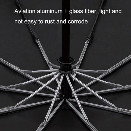 PARACHASE Solid Wood Bending Handle 10 Bone Three Fold Automatic Umbrella