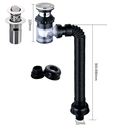 Household Deodorant Washbasin Water Pipe, Style:, A Black Flap With Basket and Overflow, B White Flap With Basket and Overflow, C Black Flap No Basket With Overflow, D White Flap No Basket With Overflow, E Black Flap Without Basket and Overflow        ... - DealBuddy