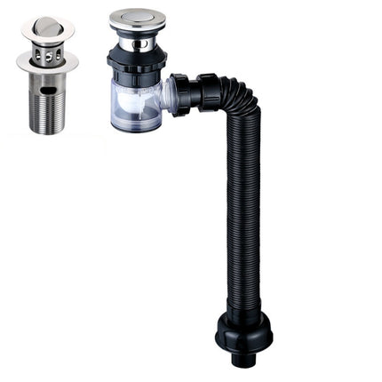 Household Deodorant Washbasin Water Pipe, Style:, A Black Flap With Basket and Overflow, B White Flap With Basket and Overflow, C Black Flap No Basket With Overflow, D White Flap No Basket With Overflow, E Black Flap Without Basket and Overflow        ... - DealBuddy