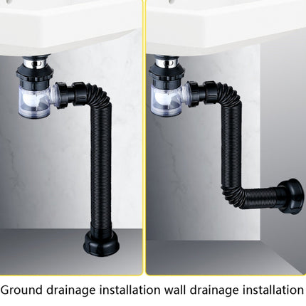 Household Deodorant Washbasin Water Pipe, Style:, A Black Flap With Basket and Overflow, B White Flap With Basket and Overflow, C Black Flap No Basket With Overflow, D White Flap No Basket With Overflow, E Black Flap Without Basket and Overflow        ... - DealBuddy