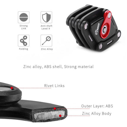 PAW Foldable Bike Lock Anti-theft Bicycle Lock Heavy Duty Chain Cable Padlock - DealBuddy