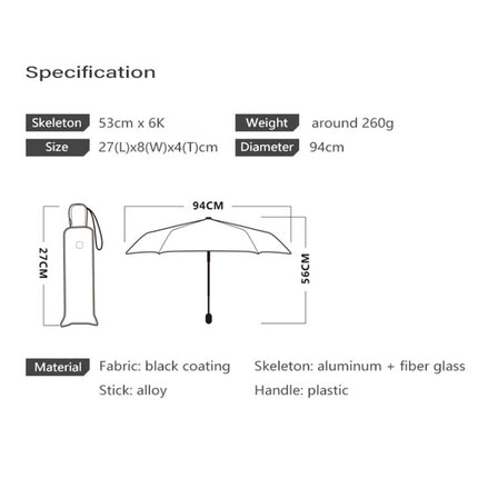 Light Black Glue Sunside Anti-UV Rain or Shine Umbrella